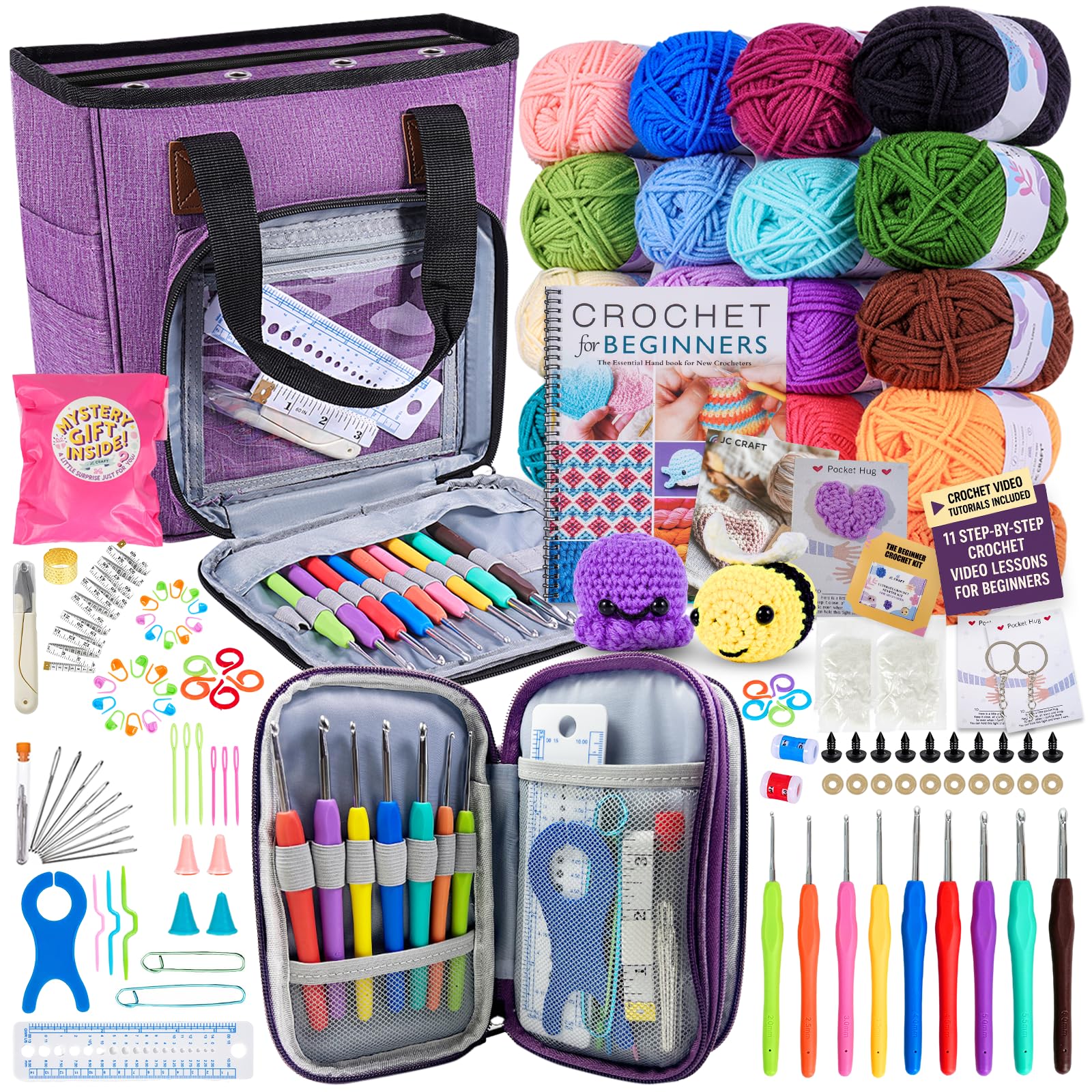 Amazon.com: JC CRAFT Deluxe Beginner Crochet Kit – 116-Piece Set